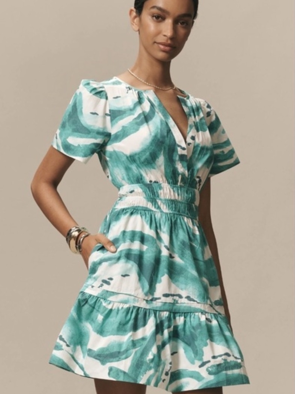 Anthropologie Somerset Mini Dress - Turquoise - Petite XL - NWT